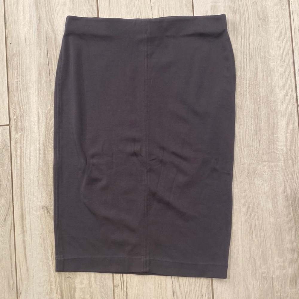 Gray Knit Pencil Skirt